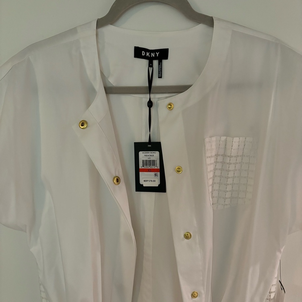 DKNY White Cotton Shirt NWT